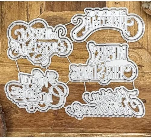 Scrapbooking Die-Cuts, Christmas Metal Cutting Dies for Card Making, Paper Craft Punch Template, Background Embossing Stencils, DIY Album Décor (Merry Christmas Set-14.3x11.4cm) - Image 6