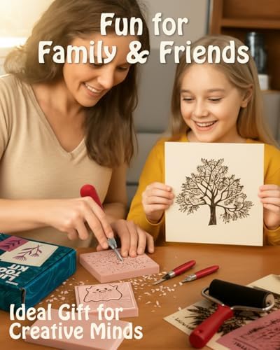Linocut Tools Block Printing Kit, Deluxe Stamp Carving Printmaking Supplies - Image 7