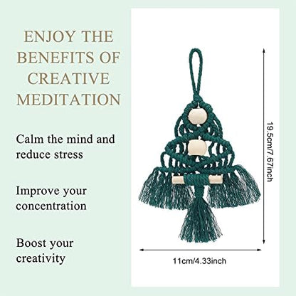 INFUNLY DIY Christmas Macrame Tree Kit for Adults and Beginners - 3 Sets, 3 Colors With Written Instructions and Video for Christmas Tree Hanging Decor - Image 3