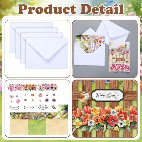 Gueevin 18 Set Flower Petals Picket Fence Card Making Kit with Foam - Image 3