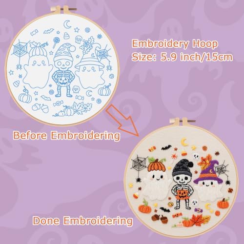 Nuberlic Halloween Embroidery Kit for Beginners Adult - Image 4