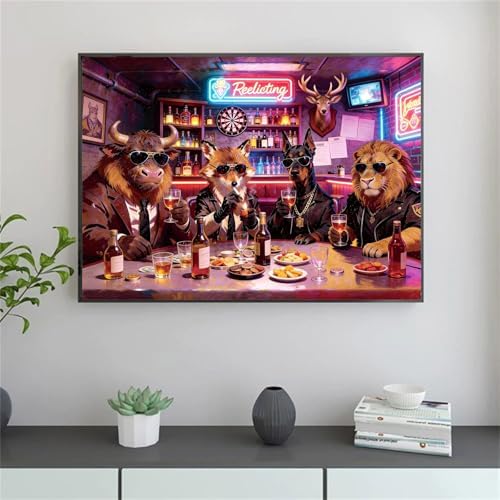 Jiqinsiye Animal Adults Paint by Number Kits,Painting by Number Kits on Canvas,Large Color by Numbers Adult Watercolor Gifts for Friends Wall Decor - Image 6