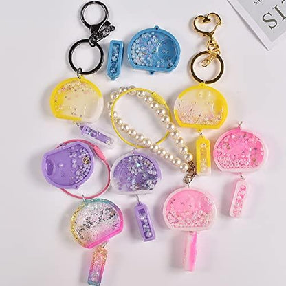 Shaker Resin Molds, 10 Cavity Wind Chime Quicksand Silicone Molds Resin Casting Molds Epoxy with PVC Sheets and Colored Beads for Jewelry Making, Keychain DIY - Image 2