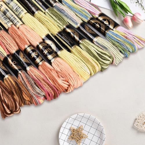 12 Skeins 105 Yards Cross Stitch Floss Colorful Embroidery Thread 6 Ply Variegated Polyester Friendship Bracelet String Bulk for Sewing Making Needlecraft Knitting Clothes Stitching Decor - Image 3