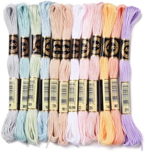 12 Skeins 105 Yards Macaron Pink Embroidery Thread for Knitting by CABODYALS