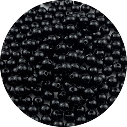 200pcs Acrylic Round Beads for Crafts 10mm Resin Candy Color Spacer Beads with Hole for Jewelry Making Sewing Crafts Decoration Necklaces Bracelets Earrings Supplies(Black) by Unknown