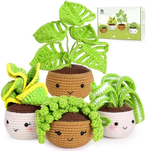 Crochetta Crochet Kit for Beginners, Crochet Starter Kits for Adults with Step-by-Step Video Tutorials, Learn to Crochet Kit Kids, Knitting Craft Supplies, Crochet Plants Indoor Home Decor(40%+ Yarn) by Crochetta
