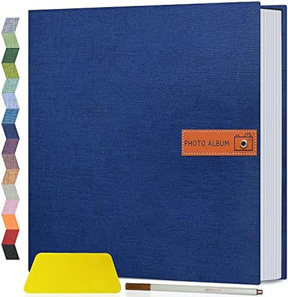Popotop Large Photo Album Self Adhesive 4x6 5x7 8x10 Scrapbook Album DIY Picture Book,Gifts for Mom,Family Baby and Wedding,with Metal Pen and Plastic Board by Popotop