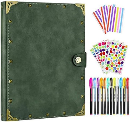 ZEEYUAN DIY Scrapbook Leather Scrap Book Photo Album 60 Pages, Mothers Day Gifts for Mom Scrapbook Photo Album Vintage Travelling Journal Scrap Book by ZEEYUAN