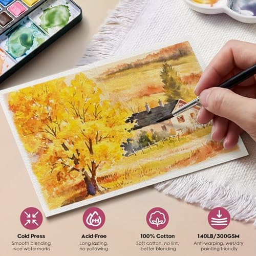 KOVIEDE 60 Pack Foldable Blank Watercolor Cards with Envelopes 4 x 6 Inch - Image 3