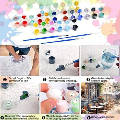 Arttoplus Street Cafe Paint by Numbers Kit for Adults Beginner 16x20 inch - Image 6