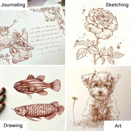 Muchcute Micro Fineliner Drawing Art Pens: 6 Sepia Artist Supplies Adults - Image 6