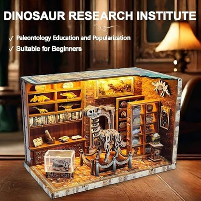 OZJAY Book Nook Kit, Dinosaur Research 3D Wooden Puzzles for Adults - Image 4
