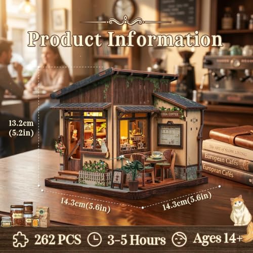 CUTEBEE DIY Miniature House Kit Japanese Coffee Shop Dollhouse - Image 3