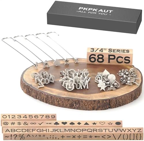 68Pcs 3/4" Custom Branding Iron for Wood, Leather Branding Stamp by PKPKAUT