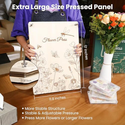 Aboofx Extra Large Flower Press Kit for Adults, Wooden Flower Pressing Kit - Image 2