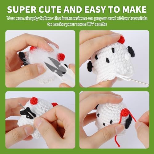 GOZATO Crochet Kit for Beginners, Halloween Night Light Ghost Kit with Step-by-Step Video Tutorials, Easy Beginner Crochet Kit for Adults, Women & Men, Handmade DIY Gift Complete Kit Included (2Pack) - Image 5