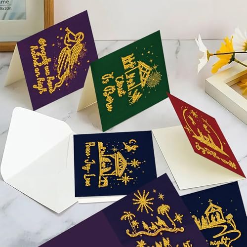 12 Pack Faith Diamond Painting Greeting Kits DIY 5D Diamond Art with Envelopes & Rhinestones, Creative Christmas Birthday Gifts for Adults, Family, Friends - Image 5