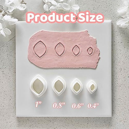 meeeyya Flower Petal Clay Cutters for Earrings Making, 4pcs Clay Cutters with 1pcs Petal Press Polymer Clay Mold, for Polymer Clay Jewelry Making - Image 5