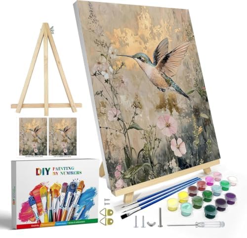 WUDWL Paint by Numbers Kit for Adults Framed Canvas, with Wooden Easel - Image 2