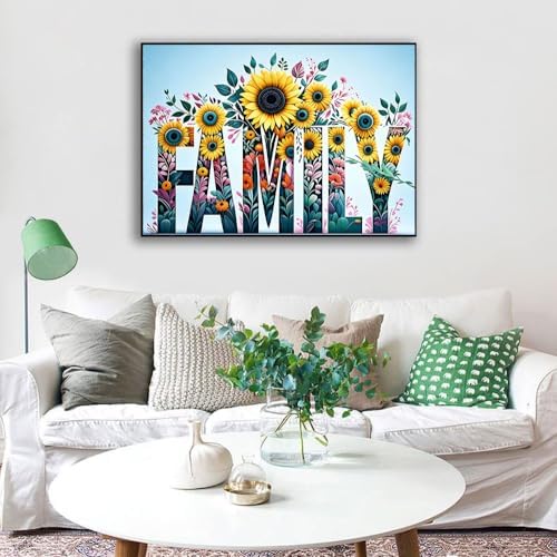 WUSARPLY Family Sunflower Stamped Cross Stitch Kits for Beginners Adults - Image 2