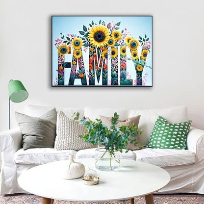 WUSARPLY Family Sunflower Stamped Cross Stitch Kits for Beginners Adults - Image 2