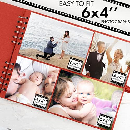 Bstorify Square Scrapbook Photo Albums 50 Pages (11 x 8.5 Inch) Red - Image 4