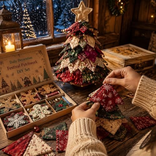 DIY Quilted Christmas Tree Kit, 3D Padded Fabric Sewing Craft Set (Ghost) - Image 4
