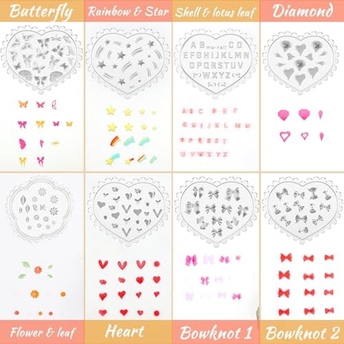 Zeyune 16 Pcs Summer Small Flower Polymer Clay Molds, Mini 3D Silicone Resin Casting Molds for Earring Making Jewelry DIY, Includes Alphabet, Flower, Heart and Bow Shapes(Daisy & Leaf) - Image 3