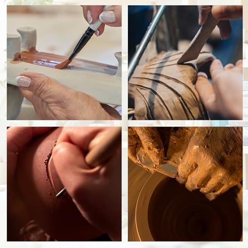 Air Dry Clay Kit 10 LBs + 42 Pcs Pottery Tools - Non-Toxic Organic Clay for Sculpting, Hand Modeling & Throwing, for Art Classes Ceramics Workshops (White) - Image 6