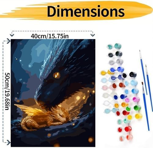 BYGFHLYW Animal Dragon Paint by Numbers Kit for Adults Beginners 16x20In - Image 6