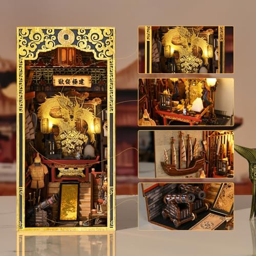 MiniCity Emperor's Study DIY Book Nook Kit, Miniature House Puzzle with LED - Image 4
