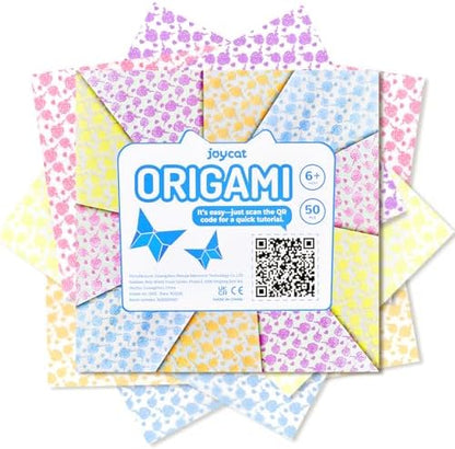 JoyCat Floral Glow in the Dark Origami Paper, 50 Sheets, 6x6 Inch by JOYCAT