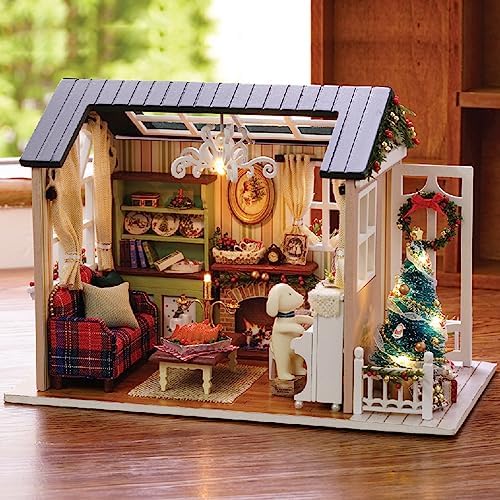 TuKIIE DIY Miniature Dollhouse Kit, 1:24 Scale Wooden Mini Doll House Accessories with Furniture for Kids Teens Adults(Holiday Times) - Image 3