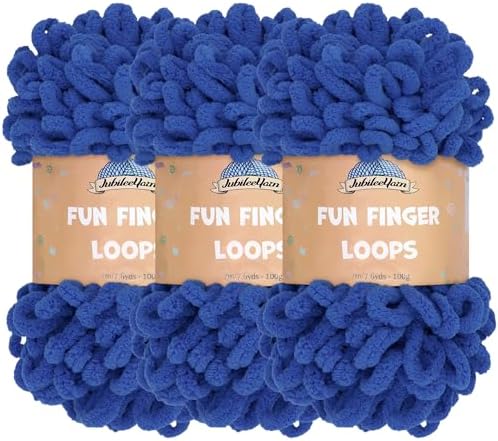 JubileeYarn Fun Finger Loops Yarn - Turkish Sea - 3 Skeins by BambooMN