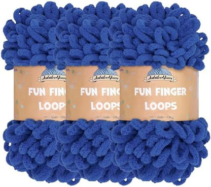 JubileeYarn Fun Finger Loops Yarn - Turkish Sea - 3 Skeins by BambooMN