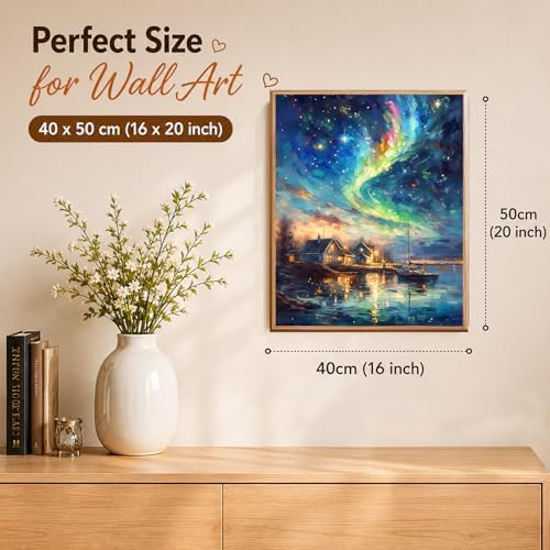 AUKELHJ Paint by Numbers Kit for Adults Beginner, Aurora, 16X20 Inch - Image 3