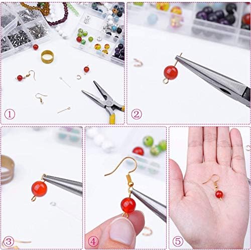 250g UV Resin Clear No Odor, Resin Jewelry Making Starter Kit with UV Lamp + Mini Electric Drill + 900pcs Jewelry Findings Accessories Kit + Tweezers for DIY Resin Crafts Earrings Pendants - Image 6