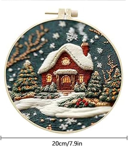 Huacan Embroidery Kit for Beginners Adults, Easy Needlepoint Kits for Adults with Stamped Embroidery Patterns. (House) - Image 3