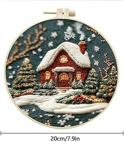 Huacan Embroidery Kit for Beginners Adults, Easy Needlepoint Kits for Adults with Stamped Embroidery Patterns. (House) - Image 3