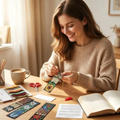 Mushroom Flowers Counted Cross Stitch Bookmark Kit for Adults Beginners - Image 4