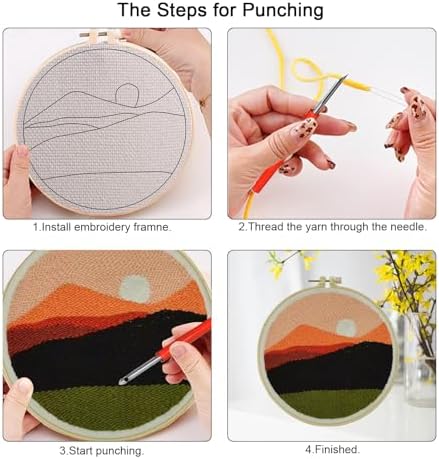 Punch Needle Kit for Adult Beginners, DIY Sunset Punch Embroidery Kits - Image 5