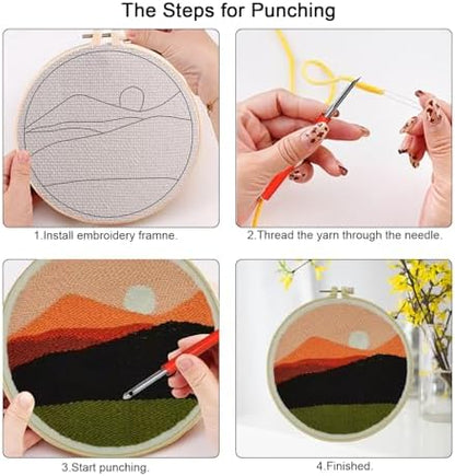 Punch Needle Kit for Adult Beginners, DIY Sunset Punch Embroidery Kits - Image 5