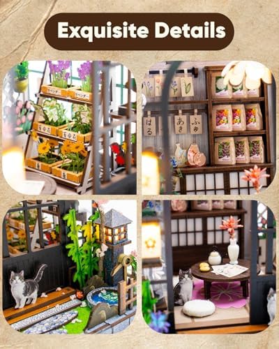 DIY Miniature House Kit Dollhouse Kit for Adults Japanese Greenhouse - Image 5