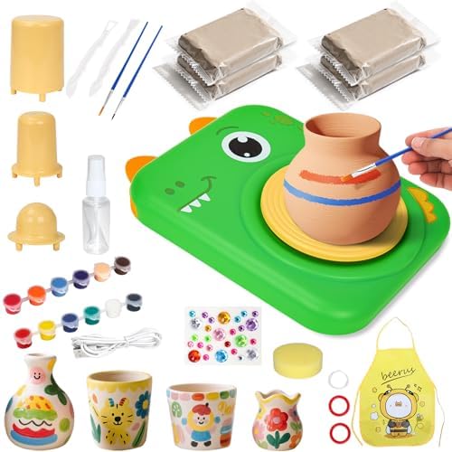 Pottery Wheel for Kids, Pottery Kit with Air Dry Clay, Arts & Crafts Toy by YOOIU
