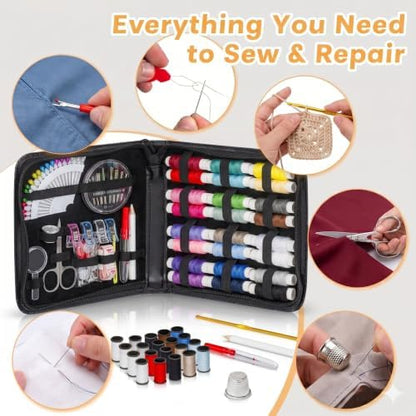 94-Piece Travel Sewing Kit for Adults & Kids, Small Needle & Thread Kit - Image 5