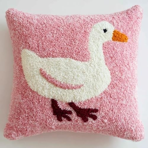 DIY Latch Hook Pillow Kit Cute Goose 43x43cm-3 by Unknown