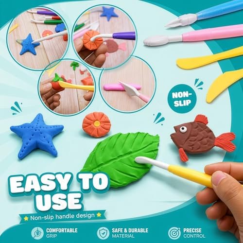 DUGATO Clay Sculpting Tools, 17 pc Double-Sided Modeling Set - Image 4