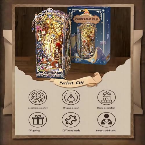 OZJAY Book Nook Kit, Fairy Tale Elves 3D Wooden Puzzles for Adults - Image 6