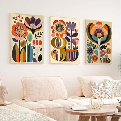 Clendo 6 Packs Floral Paint by Numbers Kit for Adults, Easy Flowers Paint by Number for Adults Beginner, DIY Painting by Numbers Canvas for Home Decor 8 x 12 Inch（Without Frame） - Image 5